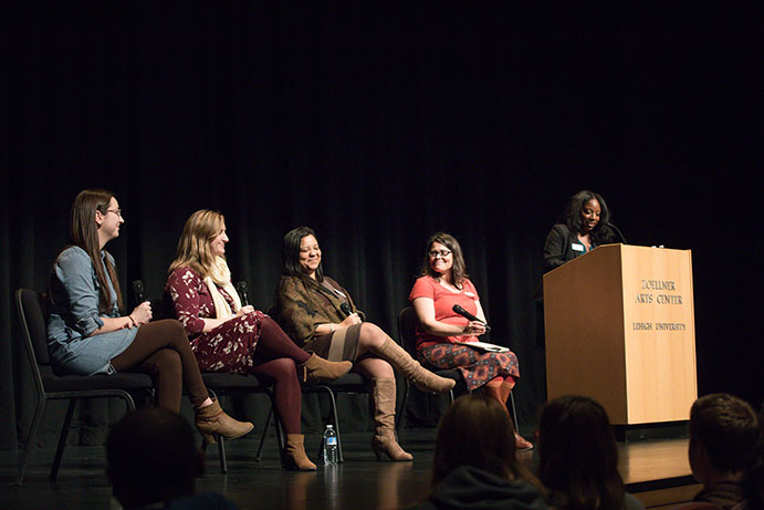 Five women on stage