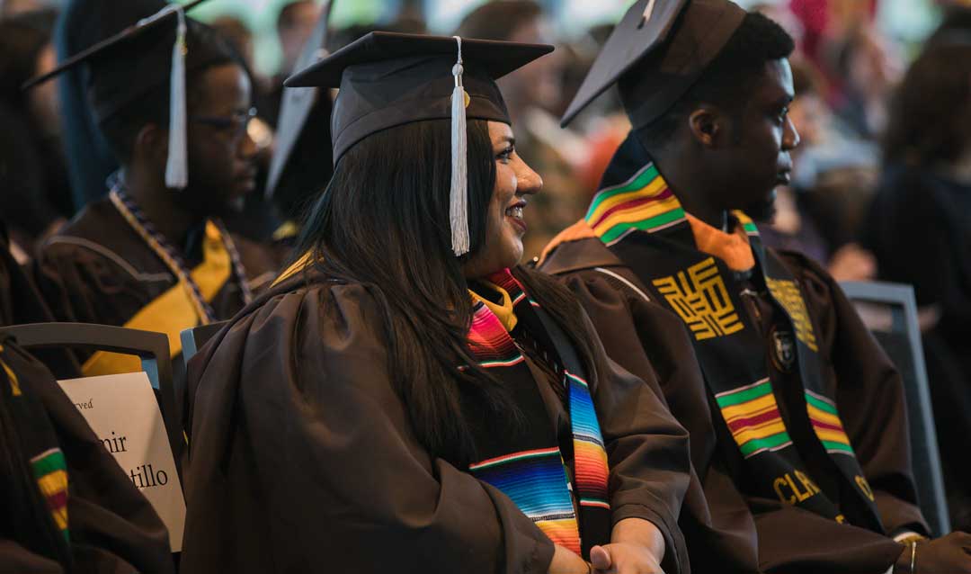 Students at Lehigh University's Donning of the Kente