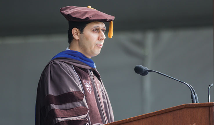 Mohammad Shahabsafa speaks at Lehigh University commencement