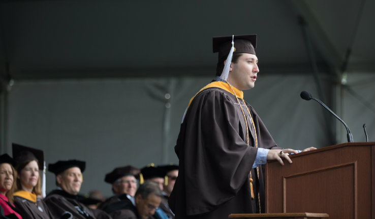 Michael Mauriello speaks at Lehigh University commencement