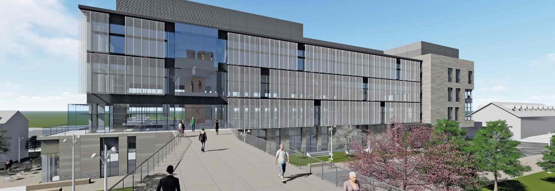 Rendering of Lehigh University's new health, science and technology building
