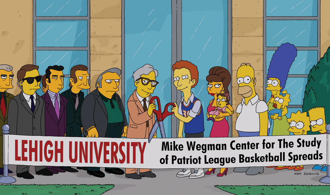 A scene from The Simpsons showing Lehigh ribbon cutting
