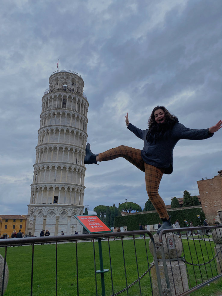 Natalie Maroun at the Leaning Tower of Pisa