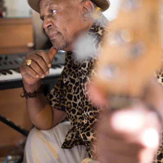 Kumalo in his studio at his home in Bethlehem