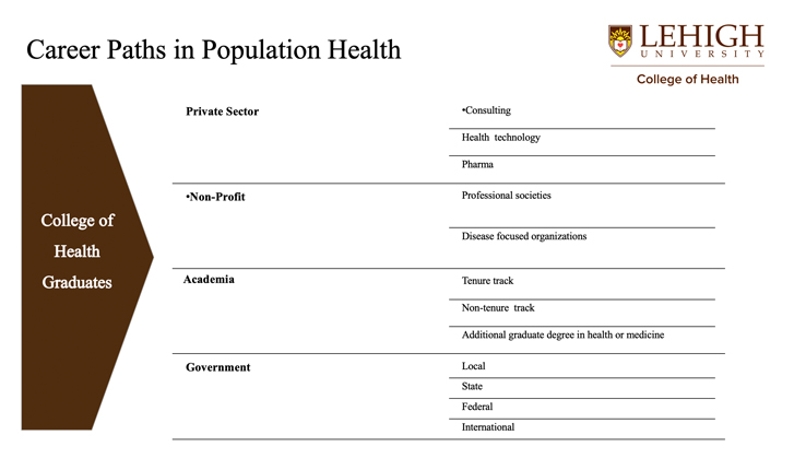 figure that shows career paths in population health