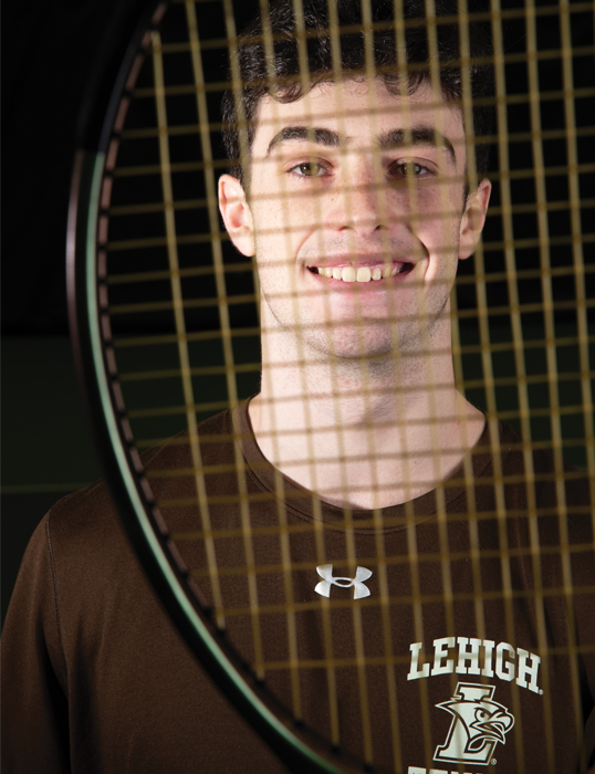 Marc Blekhman ’25 seen through his tennis racket