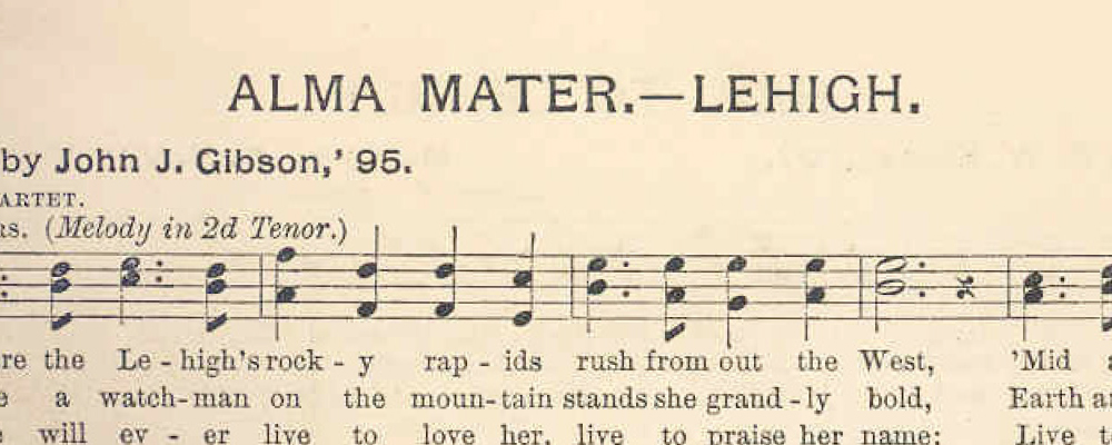 Sheet music for Lehigh's Alma Mater