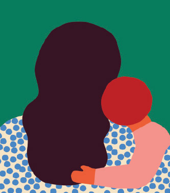 Illustration of woman and child