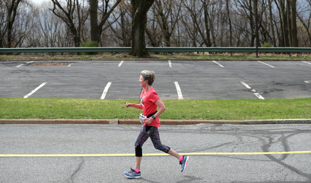 Woman running in Lehigh graduate student 5K