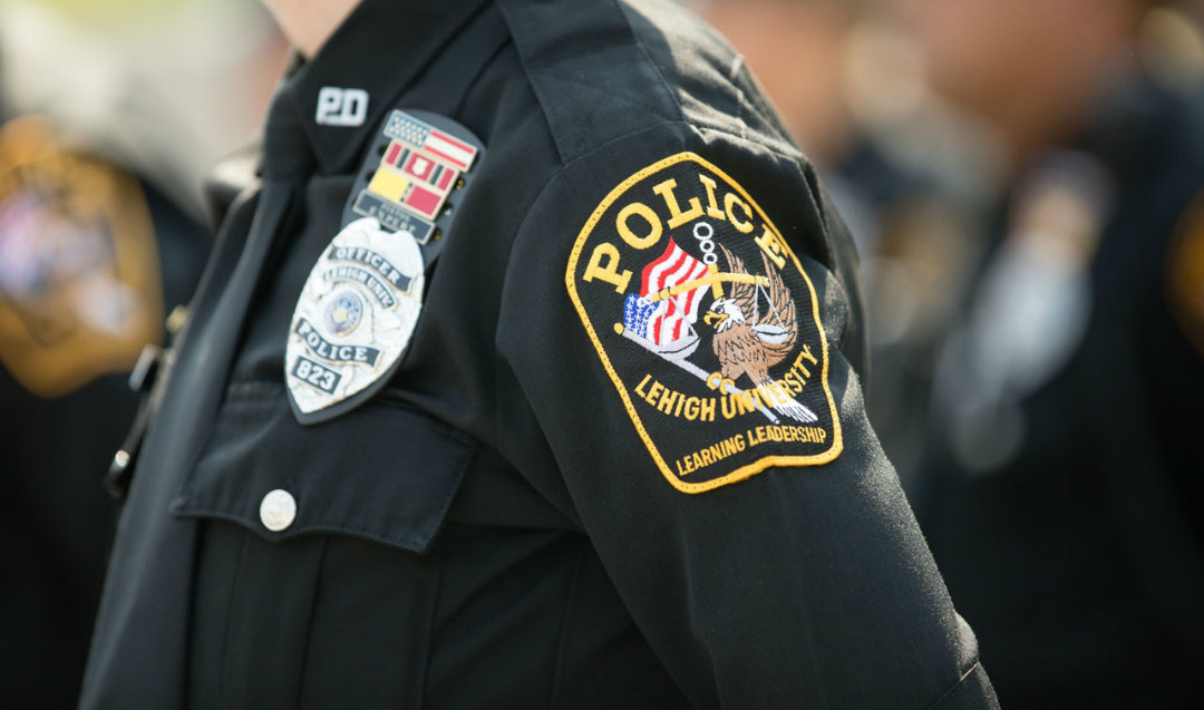 Image of sleeve of Lehigh University Police Department officer in uniform