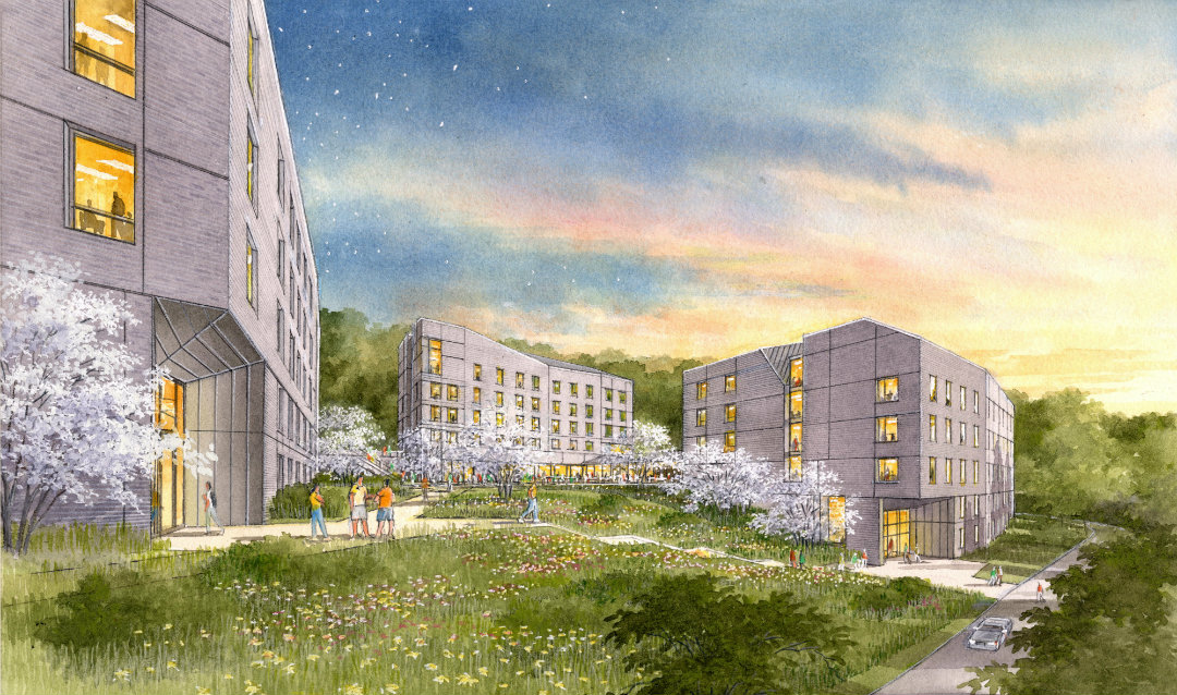 Rendering of Hitch and Maida Houses at Lehigh University