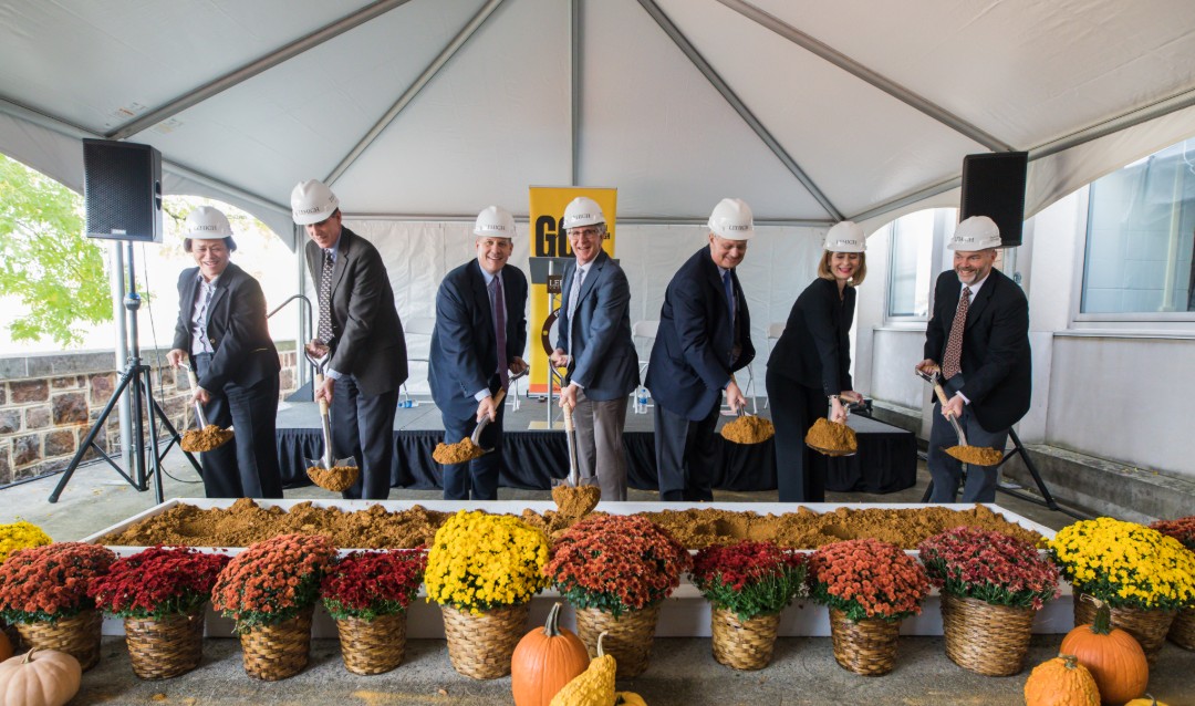 Lehigh University officials at the groundbreaking for the Health, Science and Technology Building