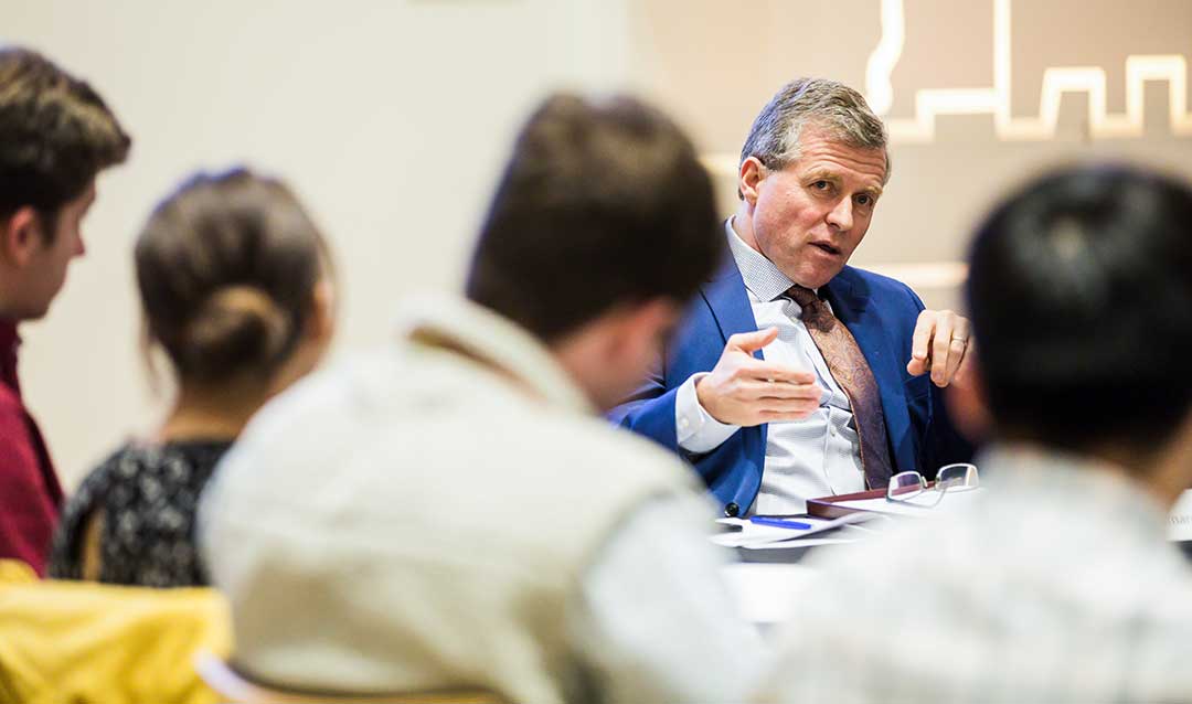Former U.S. Rep. Charlie Dent speaks to students at Lehigh University