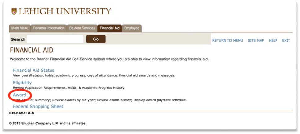 View Accept Financial Aid Award Packages Lehigh University