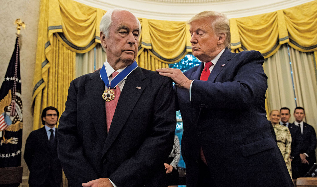 Roger S. Penske receives the Medal of Freedom from President Trump