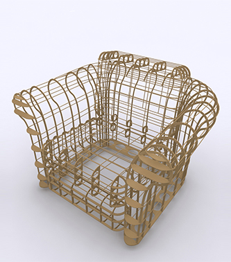 3D printed and assembled armchair by Wes Heiss at Lehigh University
