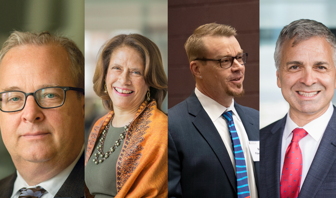 Photos of the deans of Lehigh's colleges including DeWeerth, Phillips, Flowers and Gaudelli