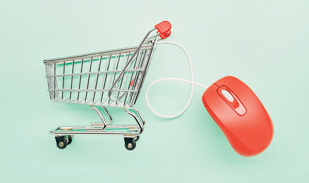 illustration of an app attached to a shopping cart