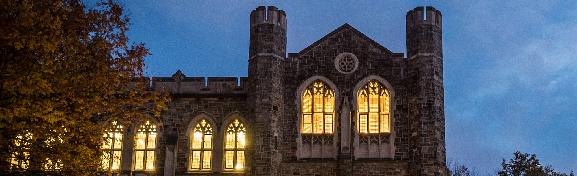 Lehigh University building windows at nights