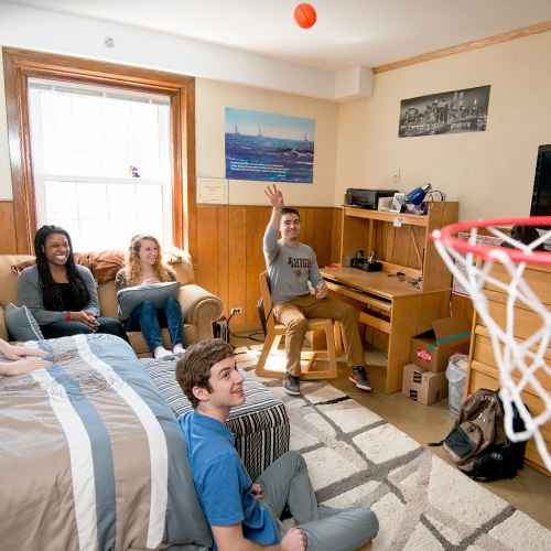 Students in dorm room