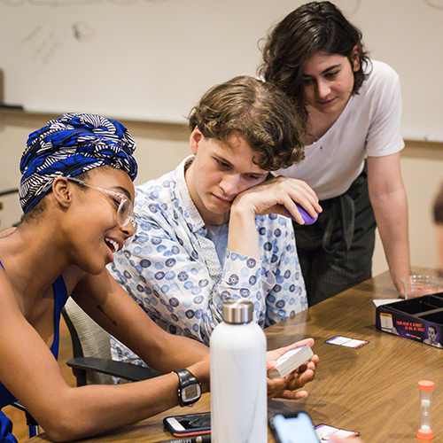 Students playing game