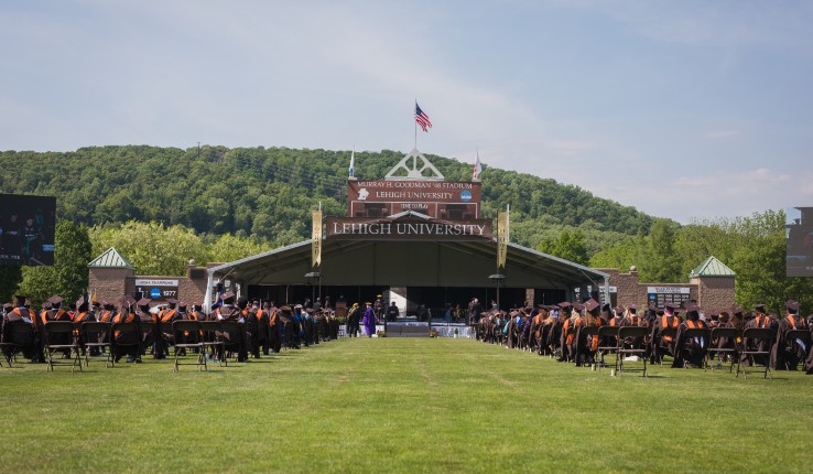 A view of Goodman Stadium from the opposite end of the Commencement stage
