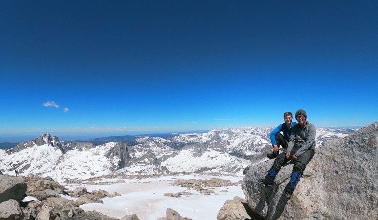 Two students at the Gannett Peak summit