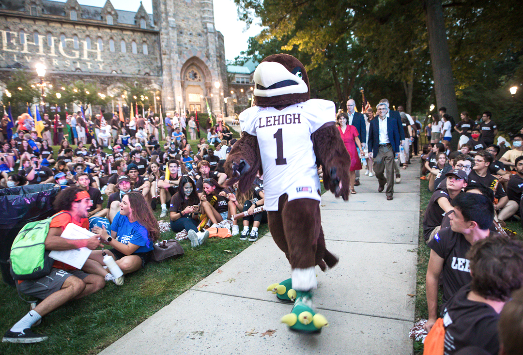 Lehigh's mascot Clutch at The Rally