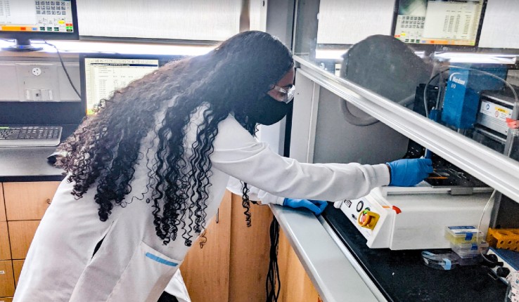 student conducting research in lab