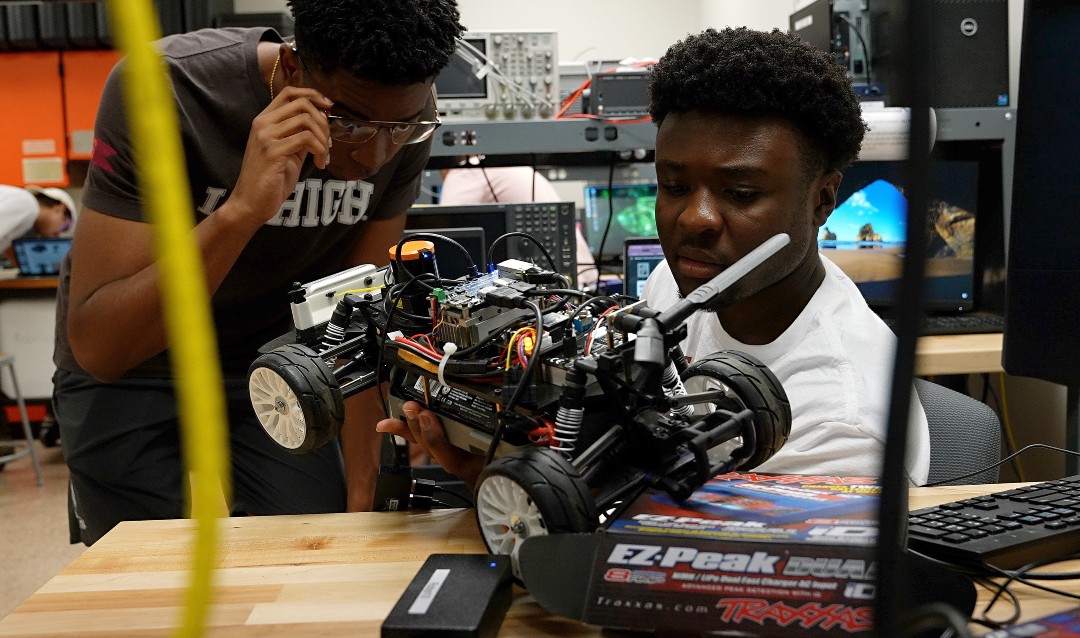 students learn to build, simulate and race a one-tenth scale Ford Fiesta.