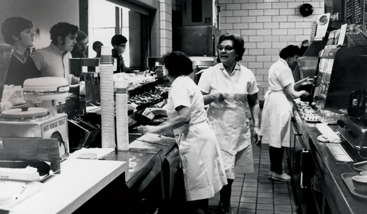 Snack bar at the University Center, 1960.