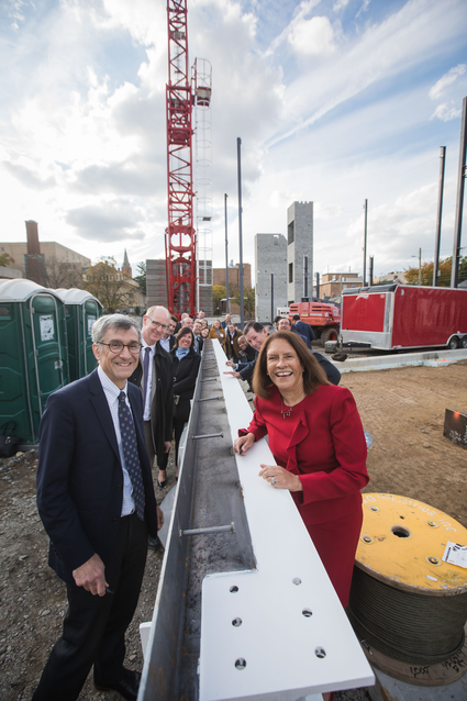 Beam signing at the Business Innovation Building