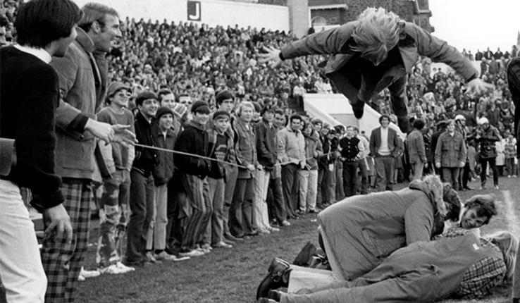 Students at 1972 rivalry game.