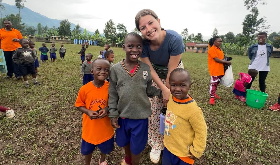  Anna Sullivan ’26 on an earlier trip to Uganda
