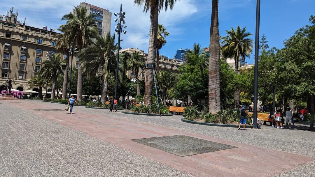 Plaza de Armas, the historic city center in Santiago. 