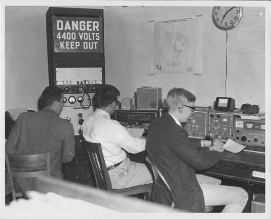 students at ham radios