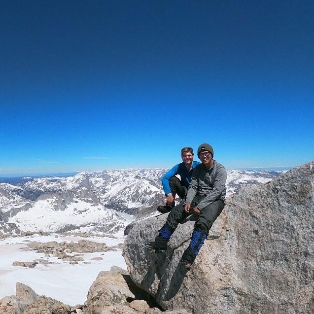 Two students at Gannett Peak in Wyoming