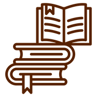 Line drawing icon of books