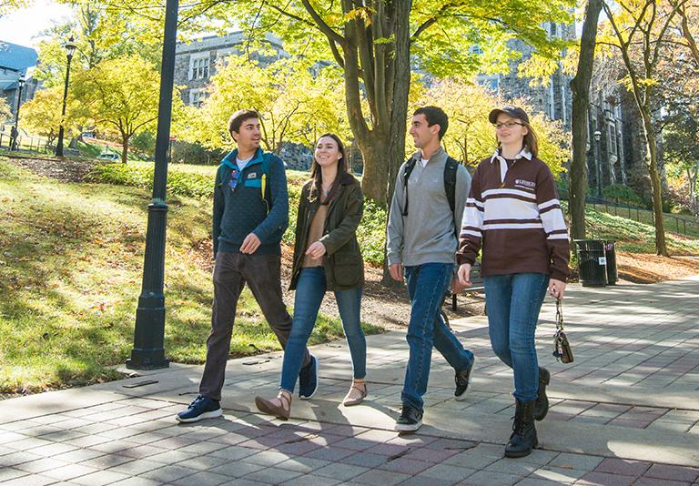 Students walking on campus