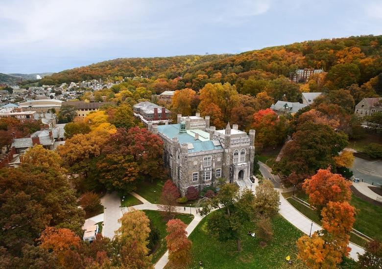 Aerial image of Linderman Library