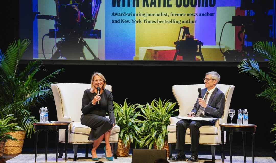 Katie Couric and President Helble