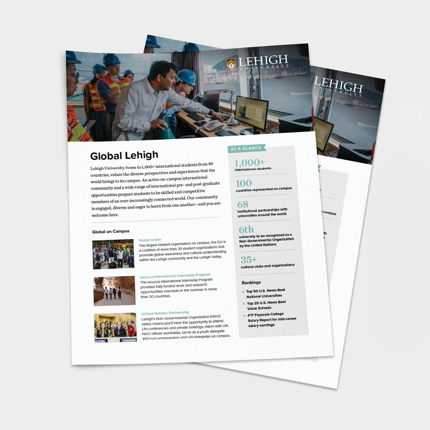 Admissions: Global Lehigh brochure