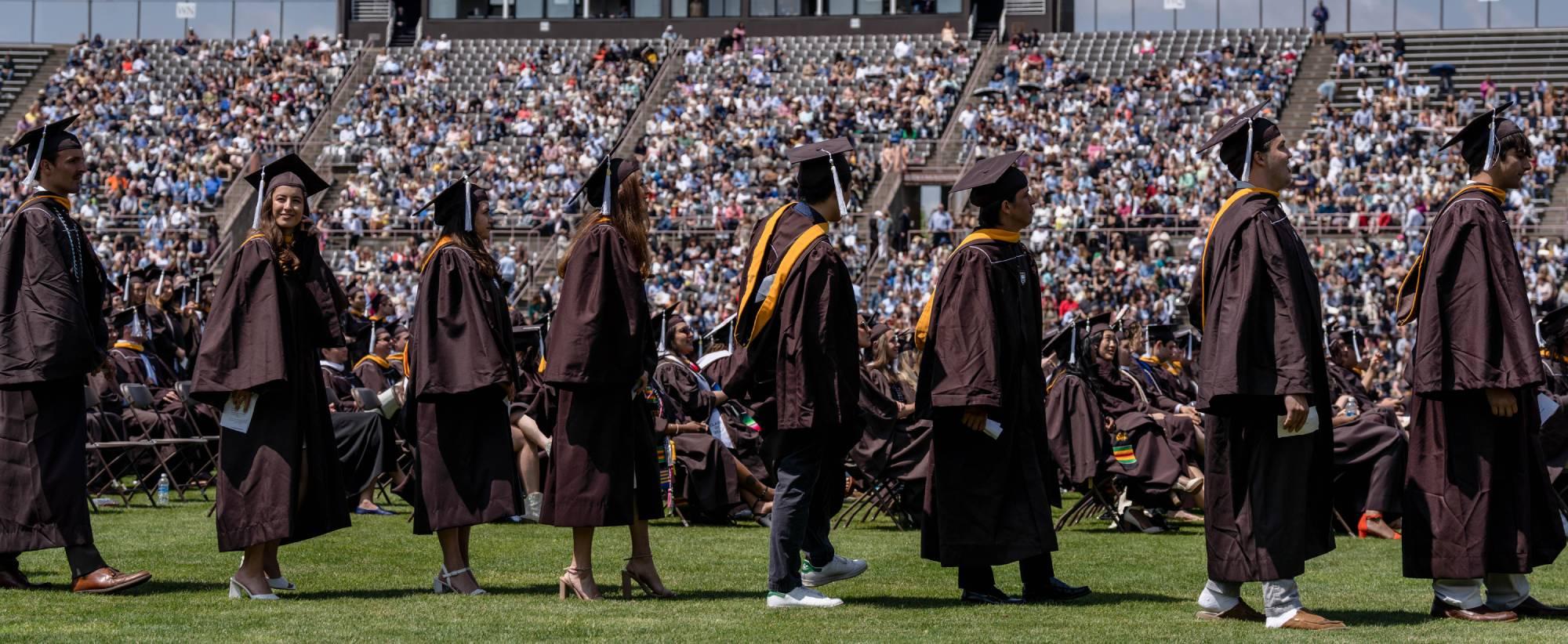 Students walking at graduation