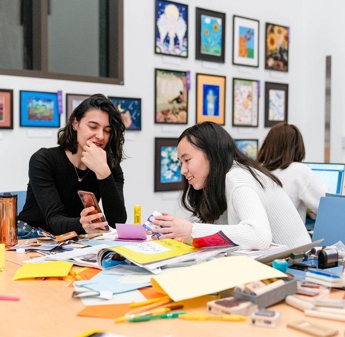 People in an art gallery
