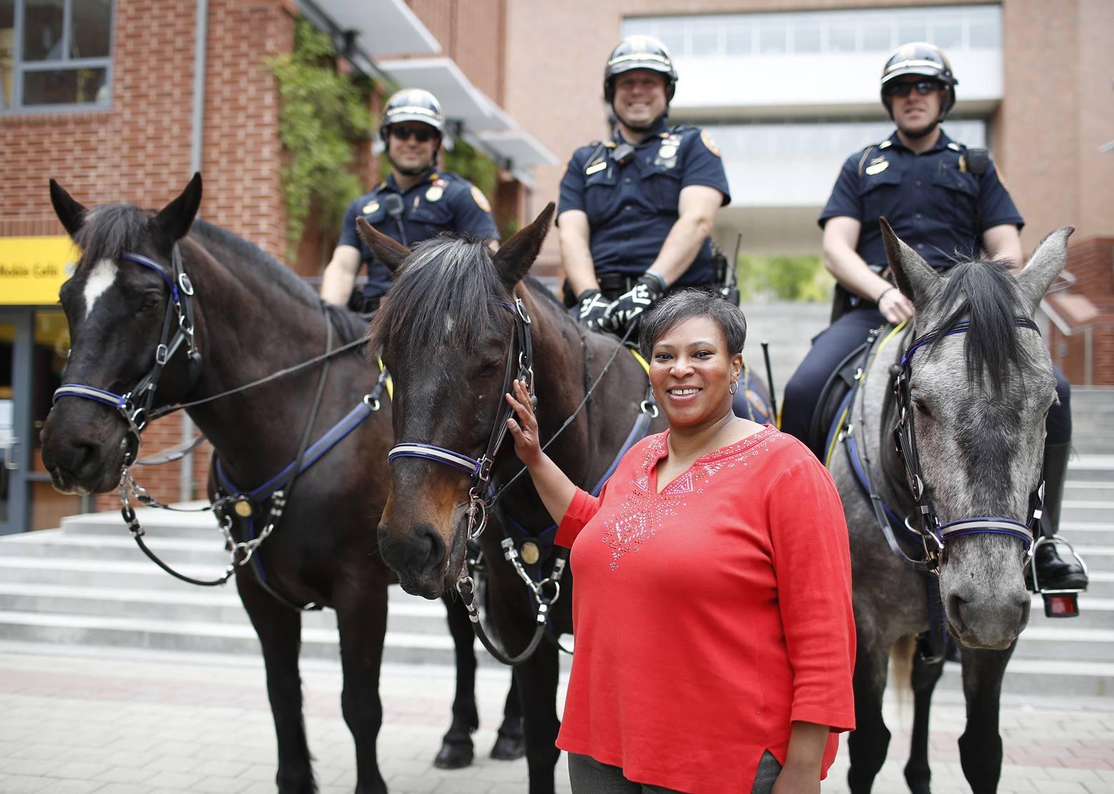 Asa the horse on patrol at Lehigh University