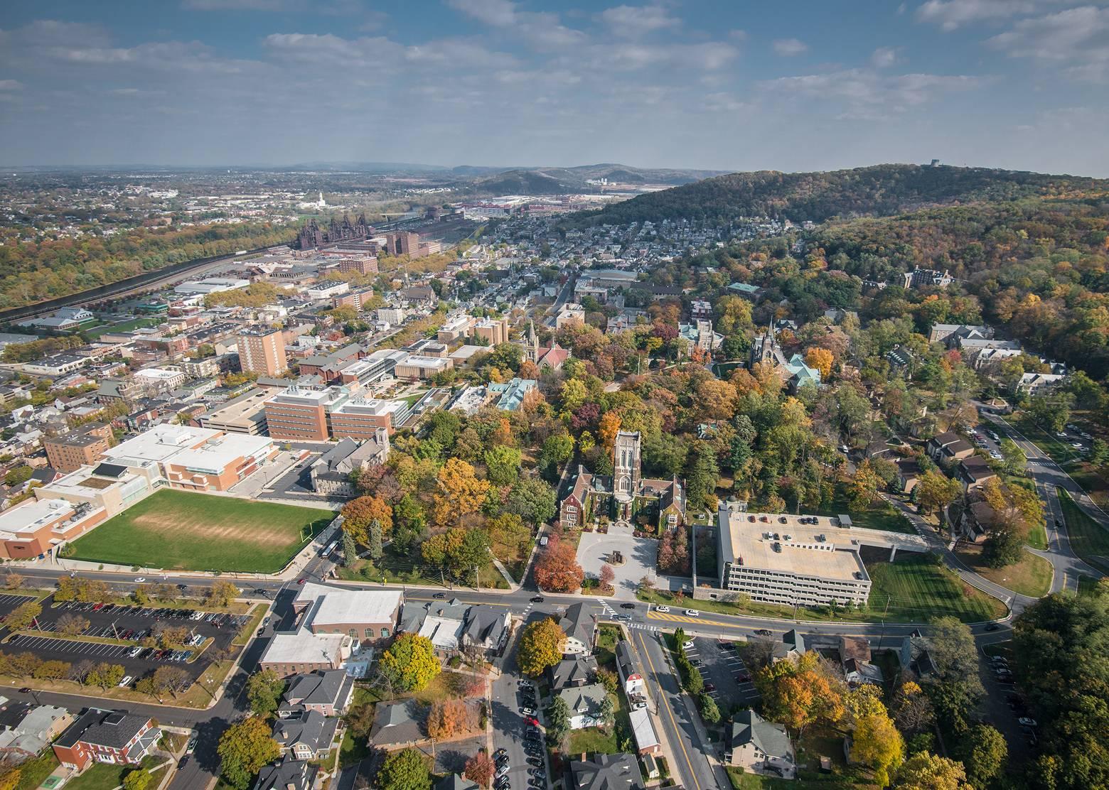 Aerial view of Bethlehem, PA