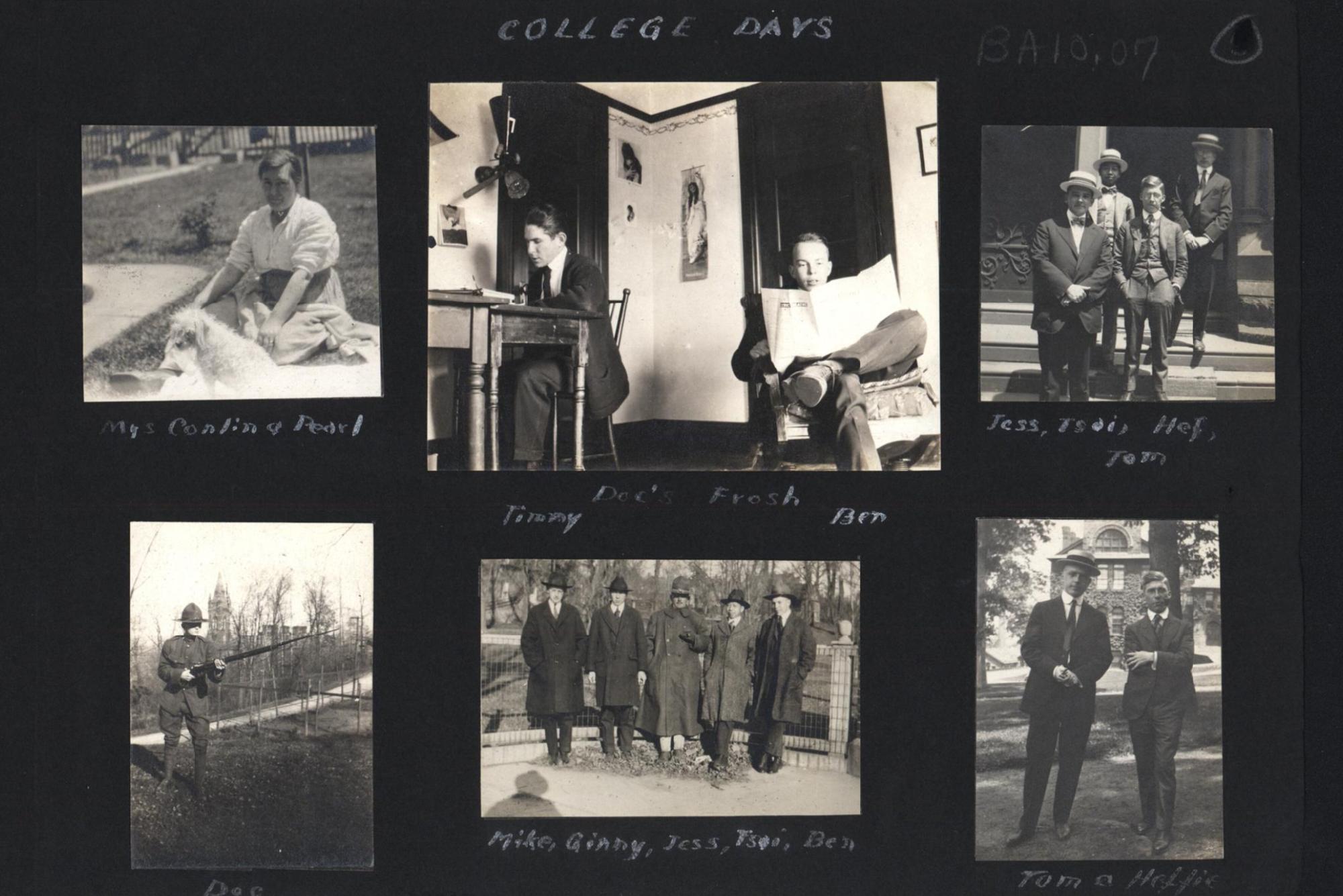 Series of photos of Lehigh University students around WW2