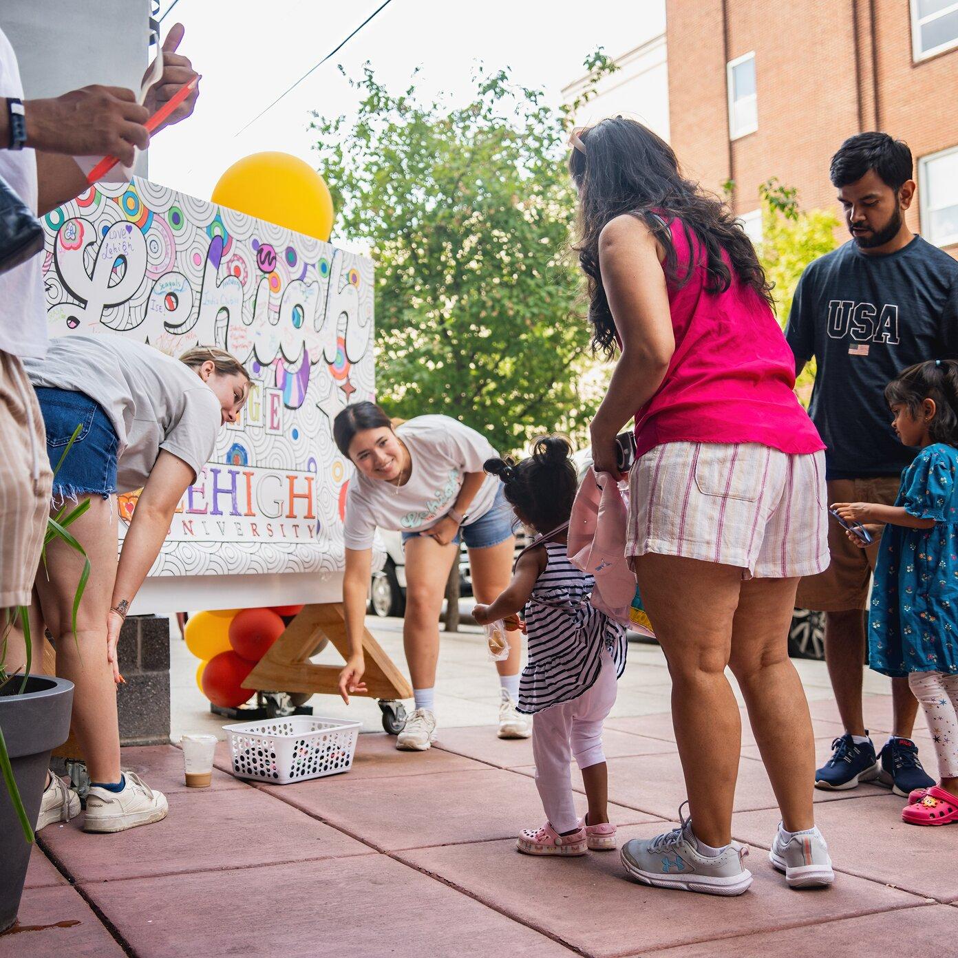 People participating in a community event