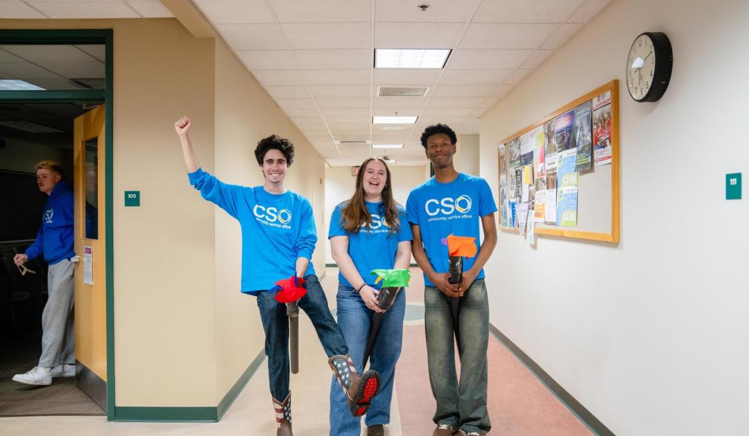 Students in a hallway