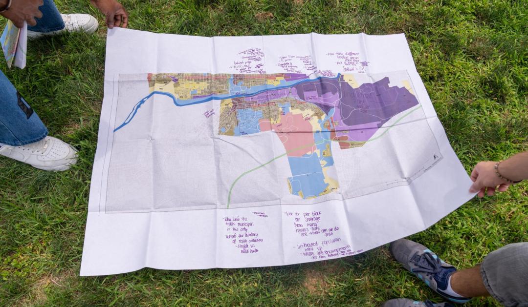 Map on the grass